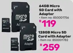 Game Hikvision 128GB Micro SD Card with Adapter offer