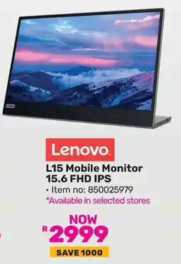 Game Lenovo L15 Mobile Monitor 15.6 FHD IPS offer