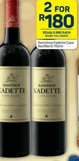 Pick n Pay Hypermarket Kanonkop kadette wine 2 offer