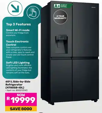 Game Hisense Side-by-Side Refrigerator offer