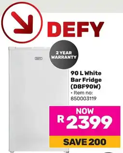Game DEFY White Bar Fridge offer
