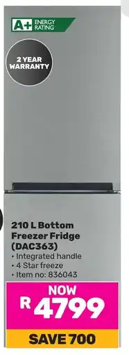 Game DEFY Bottom Freezer Fridge offer