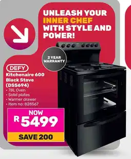 Game DEFY Kitchenaire 600 Black Stove offer