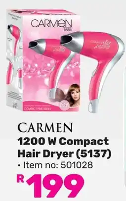 Game CARMEN 1200 W Compact Hair Dryer offer