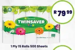 Super Save Twinsaver 1 Ply 15 Rolls 500 Sheets offer