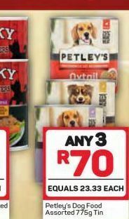 Pick n Pay Hypermarket Petley's dog food  3 offer