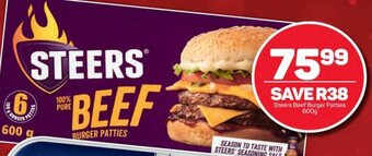 Pick n Pay Steers Beef Burger Patties 600g offer