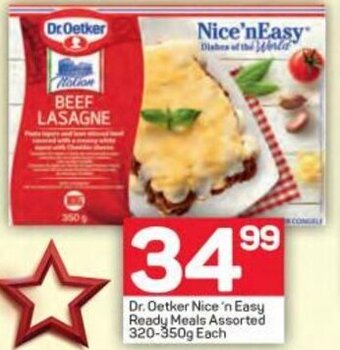 Pick n Pay Dr. Oetker Nice 'n Easy Ready Meals Assorted 320-350g offer