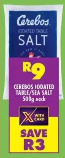 Shoprite Cerebos iodated table/ sea salt offer