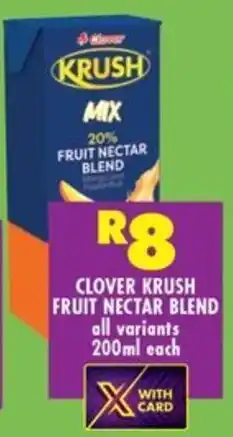Shoprite Clover krush fruit nectar blend offer