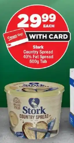 OK Foods Stork Country Spread 40% Fat Spread Tub offer