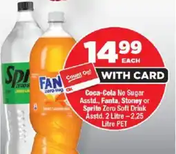 OK Foods Coca-Cola No Sugar Asstd., Fanta, Stoney or Sprite Zero Soft Drink Asstd. offer