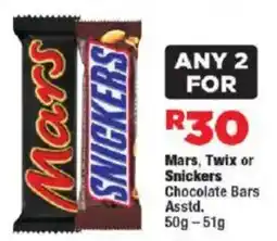 OK Foods Mars, Twix or Snickers Chocolate Bars Asstd. offer