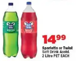 OK Foods Sparletta or Twist Soft Drink Asstd. offer