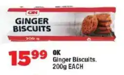 OK Foods OK Ginger Biscuits offer