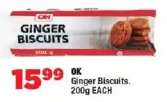 OK Foods OK Ginger Biscuits offer