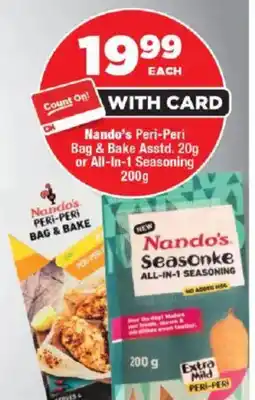 OK Foods Nando's Peri-Peri Bag & Bake Asstd. or All-In-1 Seasoning offer