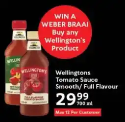 Oxford Freshmarket Wellington's Tomato Sauce Smooth/ Full Flavour offer