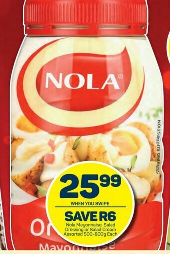 Pick n Pay Nola Mayonnaise, Salad Dressing or Salad Cream Assorted 500-800g offer