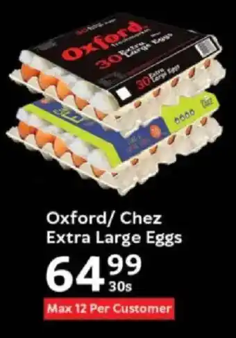 Oxford Freshmarket Oxford/ Chez Extra Large Eggs offer