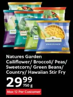 Oxford Freshmarket Natures Garden Cailiflower/ Broccoli/ Peas/ Sweetcorn/ Green Beans/ Country/ Hawaiian Stir Fry offer