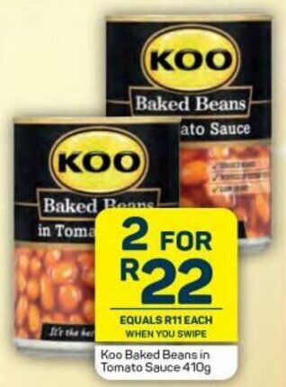 Pick n Pay Koo Baked Beans in Tomato Sauce 410g offer