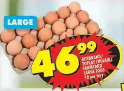 Shoprite Ritebrand/ toplay/ nulaid/ farmyard large eggs offer