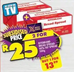 Shoprite Ritebrand bread spread 40% fat spread offer