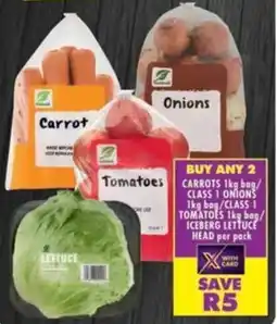 Shoprite Class 1 Onions/ Class 1 Tomatoes/ Iceberg Lettuce Head offer
