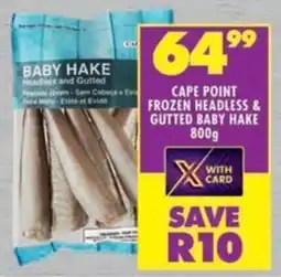 Shoprite Cape point frozen headless & gutted baby hake offer