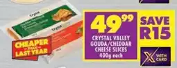 Shoprite Crystal valley gouda/ cheddar cheese slices offer