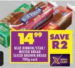 Shoprite Blue ribbon/ star/ mister bread sliced brown bread offer