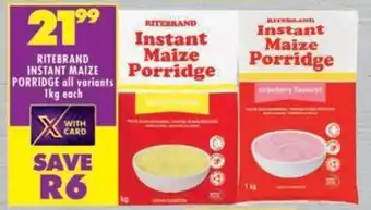 Shoprite Ritebrand instant maize porridge offer