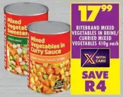 Shoprite Ritebrand mixed vegetables in brine/ curried mixed vegetables offer