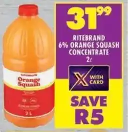Shoprite Ritebrand 6% orange squash concentrate offer