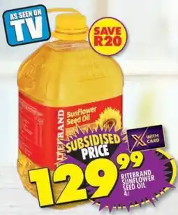 Shoprite Ritebrand sunflower seed oil offer