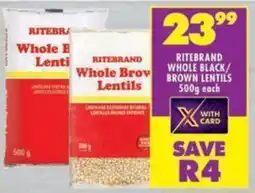 Shoprite Ritebrand whole black/ brown lentils offer