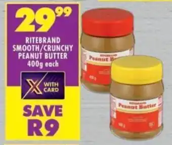 Shoprite Ritebrand smooth/ crunchy peanut butter offer