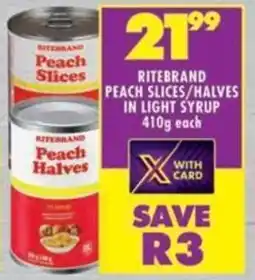 Shoprite Ritebrand peach slices/ halves in light syrup offer