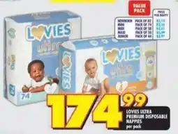 Shoprite Lovies ultra premium disposable nappies offer