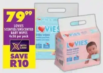 Shoprite Lovies scented/ unscented baby wipes offer