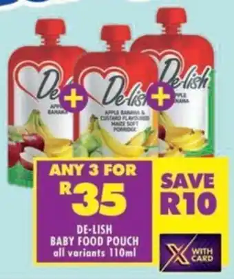 Shoprite De-lish baby food pouch offer
