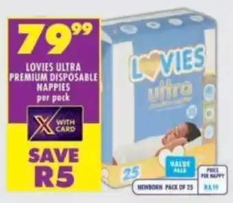 Shoprite Lovies ultra premium disposable nappies offer