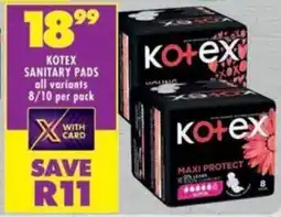 Shoprite Kotex sanitary pads offer
