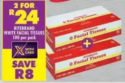 Shoprite Ritebrand white facial tissues offer