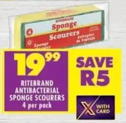 Shoprite Ritebrand antibacterial sponge scourers offer