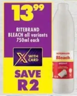 Shoprite Ritebrand bleach all variants offer