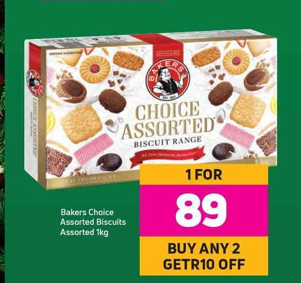 Bakers Choice Assorted Biscuits Assorted 1kg offer at Game