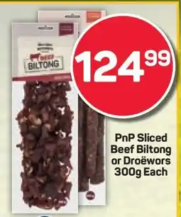 Pick n Pay PnP Sliced Beef Biltong or Droëwors 300g Each offer