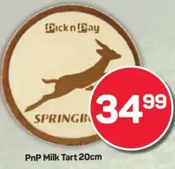 Pick n Pay PnP Milk Tart 20cm offer